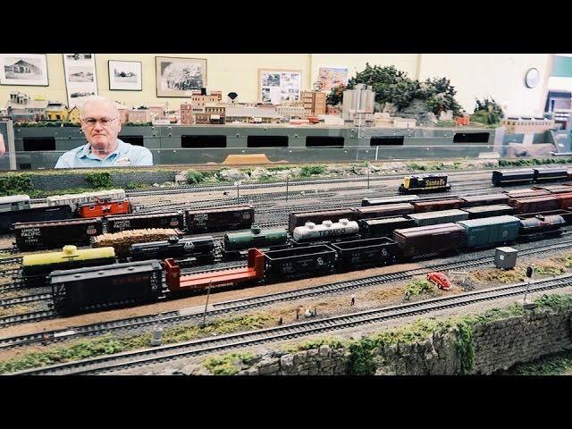 large train set with man operating