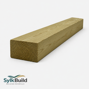Wooden beam with 'SylkBuild' branding on a white background