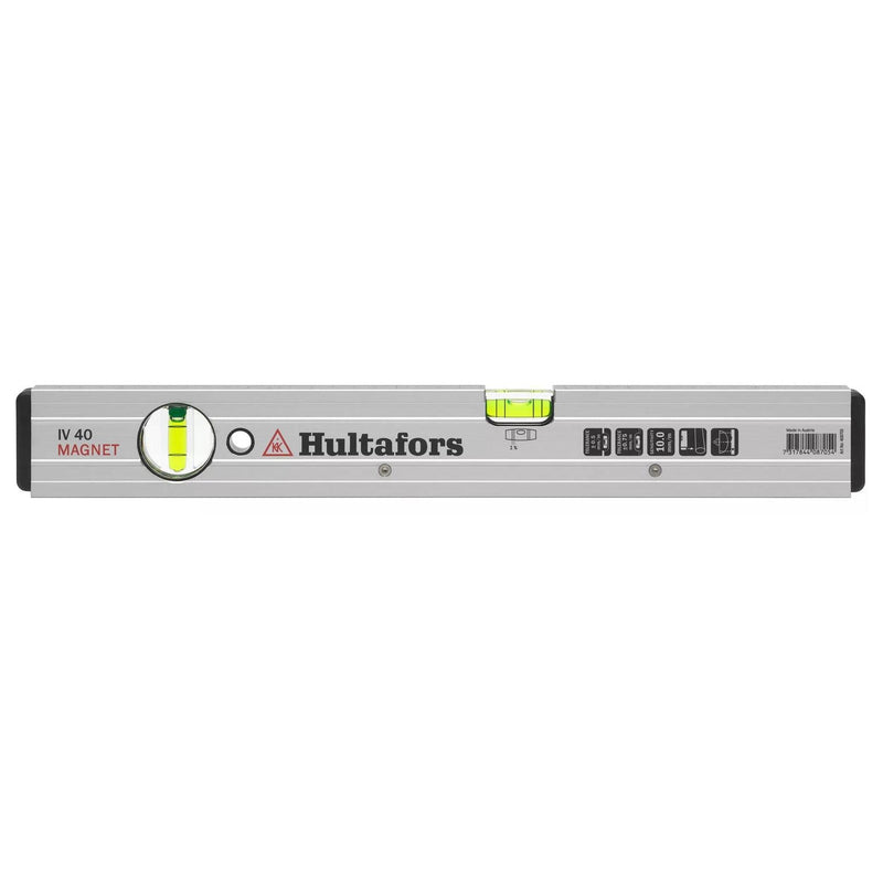 Hultafors Spirit Level IV 40 Magnet With Centre Point Scale For Metal Surfaces For Installers And Builders
