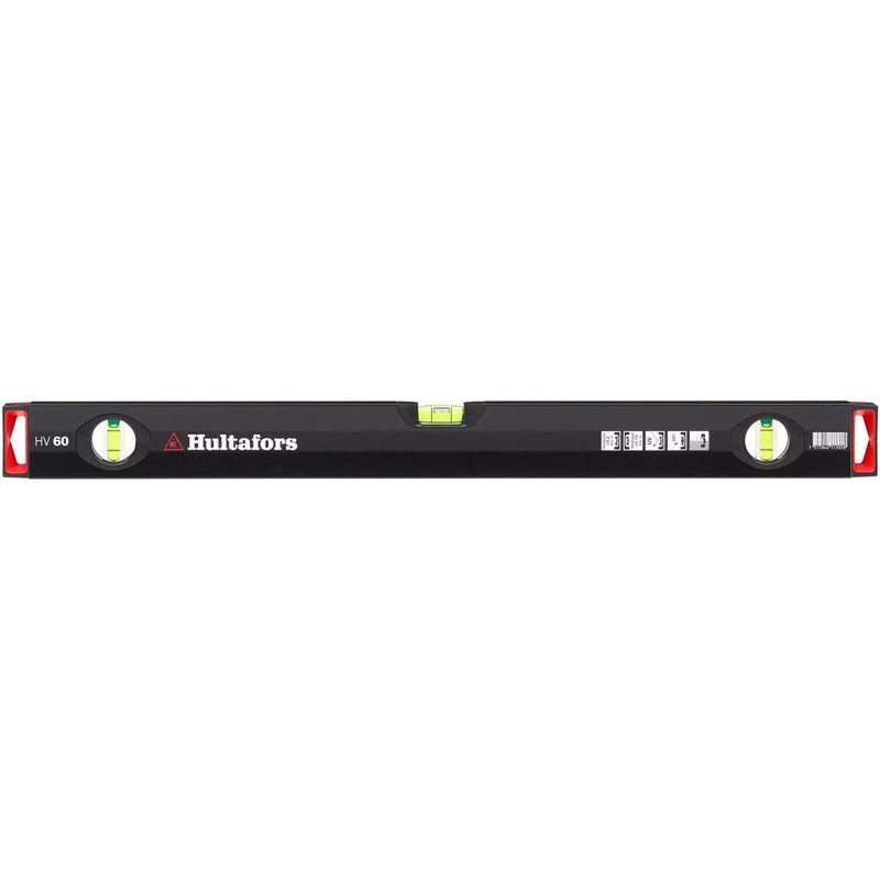 Hultafors Spirit Level HV Aluminium 0.029 Degree Accuracy, 30% Magnification Lens, Luminescent Reflector for Builders