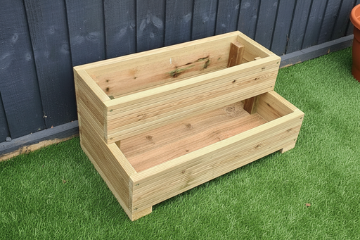 L-Shaped 2 Tier Decking planter - Plywood ETC