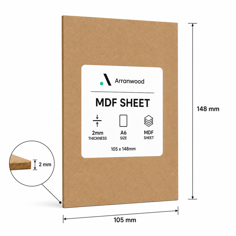 A6 MDF Sheet Product Size
