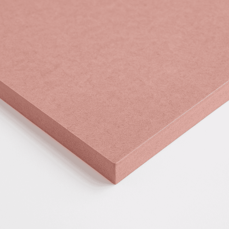 Pink Fire-Rated MDF sheet on a white background