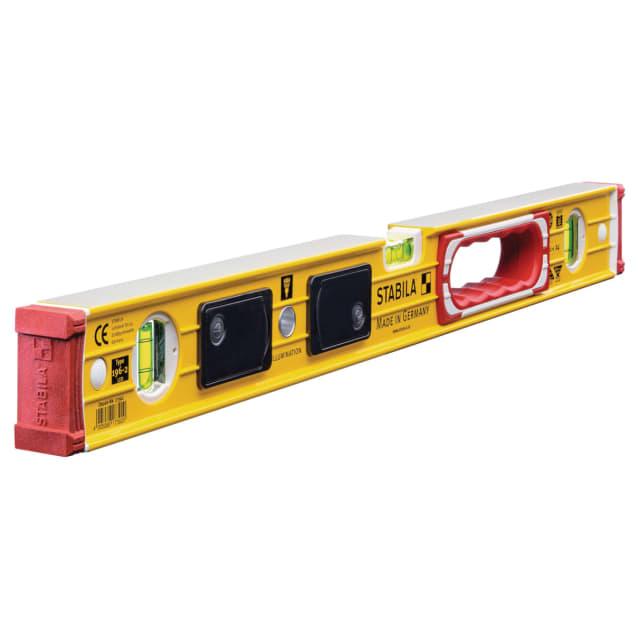 Stabila LED Illuminated Spirit Level 196-2 With Dual LEDs And Independent Vial Controls For Builders