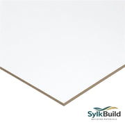 White ceiling panel with a brown border on a white background, featuring the SylkBuild logo.