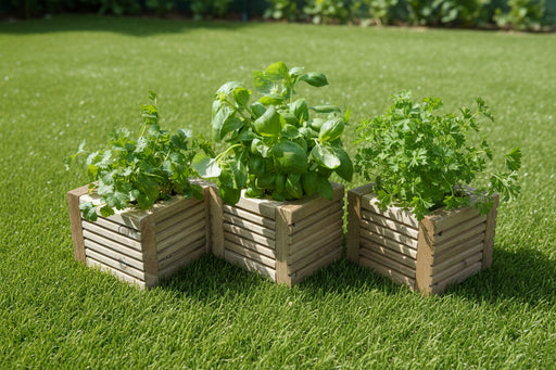 Wooden Decking herb planter boxes pack of 3 - Plywood ETC