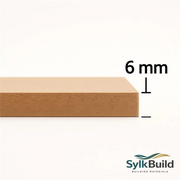Wooden board with a thickness of 6 mm and SylkBuild logo.