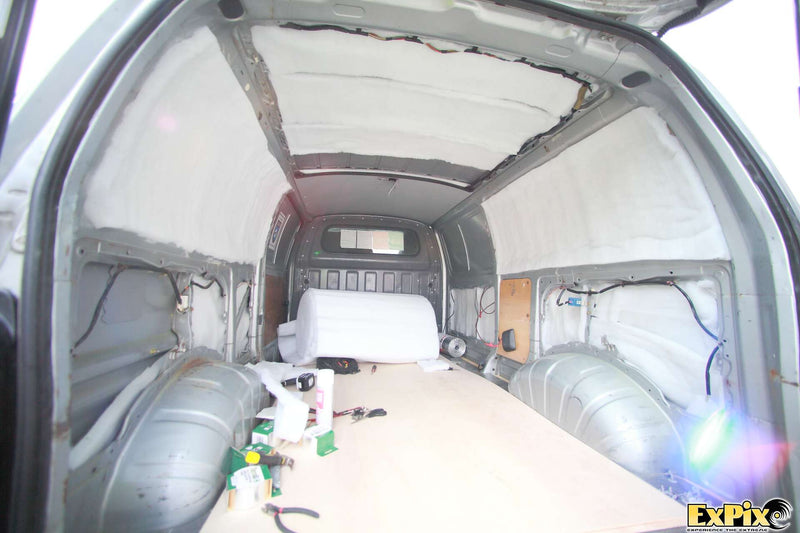 50mm Adhesive Camper Van Thermal Insulation White Fleece Absoft Material