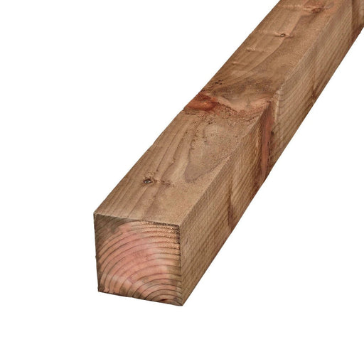 Brown Treated Wooden Fence Post UC3u 75mm x 75mm - Plywood ETC