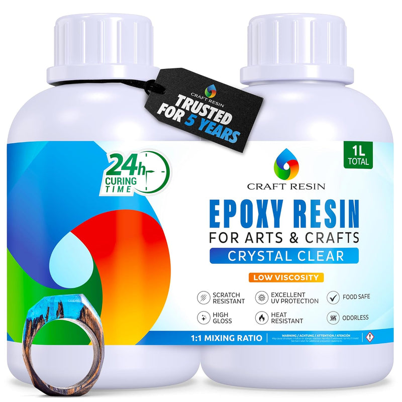 CRAFT RESIN Arts & Crafts resin 1L | Crystal Clear, Mix (1:1)