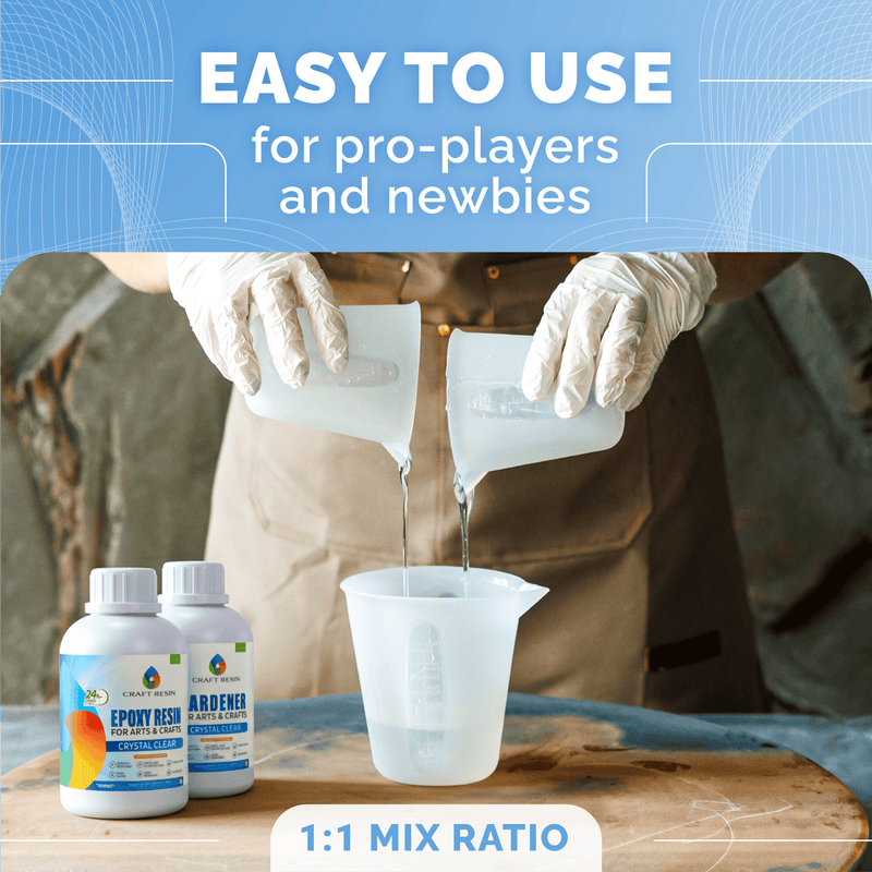 CRAFT RESIN Arts & Crafts resin 4L | Crystal Clear, Mix (1:1)