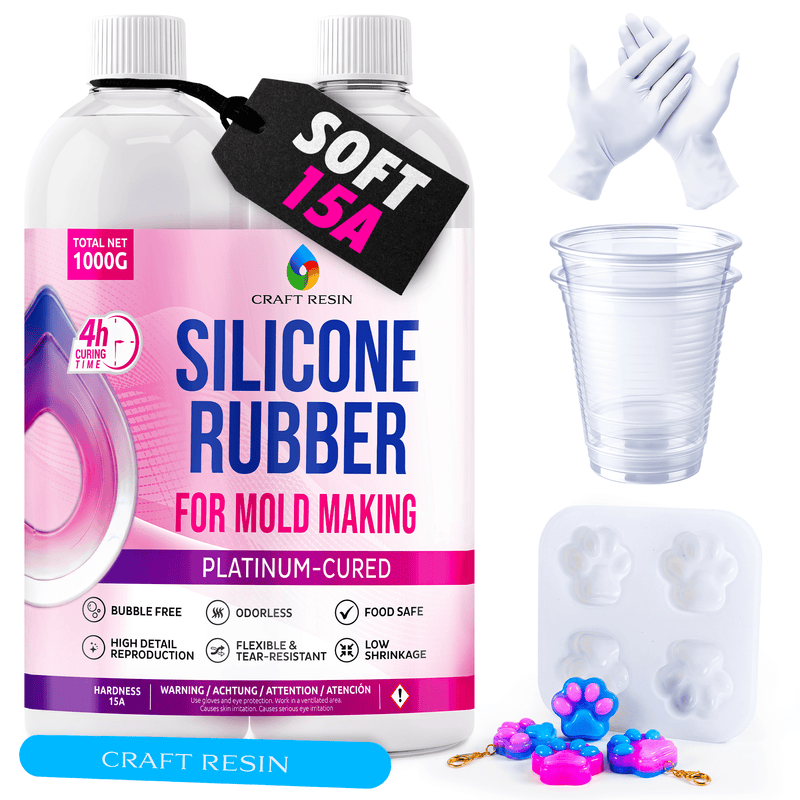 CRAFT RESIN Silicone Rubber Casting Kit 15A - Platinum Cure 1L