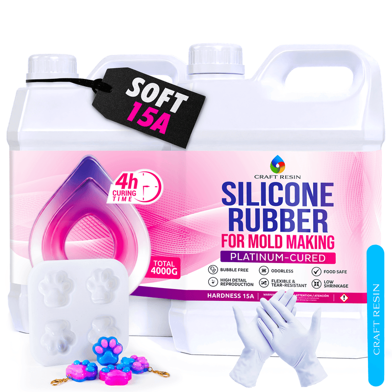 CRAFT RESIN Silicone Rubber Casting Kit 15A - Platinum Cure 4L