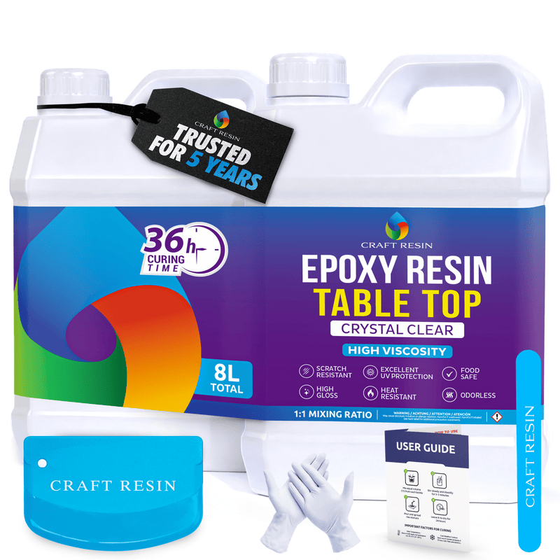 Table Top Epoxy Resin Kit - 8L (1:1) | Ultra-Clear, Self-Leveling, UV Resistant
