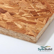 OSB (Oriented Strand Board) panel with 'SylkBuild' branding on a white background