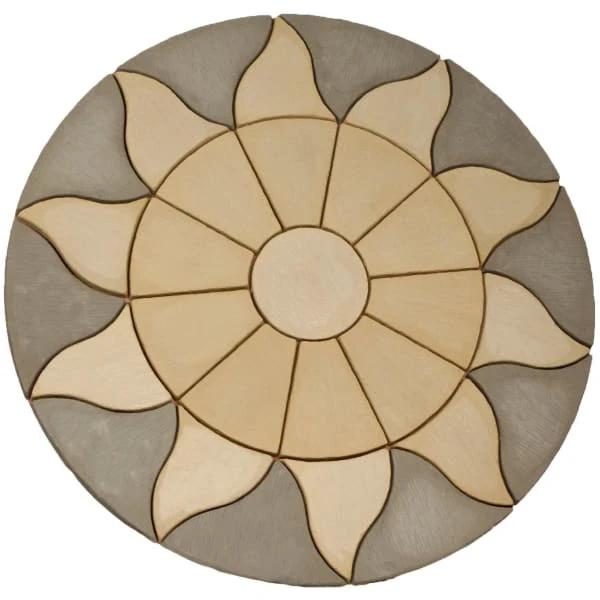 Patio Circle Kit Aurora Concrete Paving Antique Grey / Barley - Armstrong Cheshire