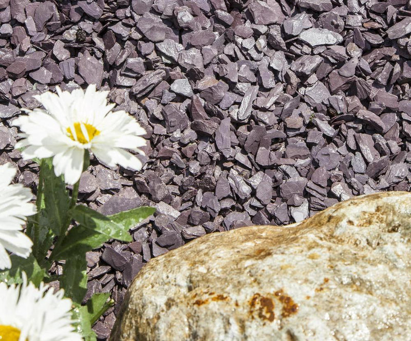 Plum Welsh Slate Chippings 20mm - 800kg Bulk Bag - Armstrong Cheshire