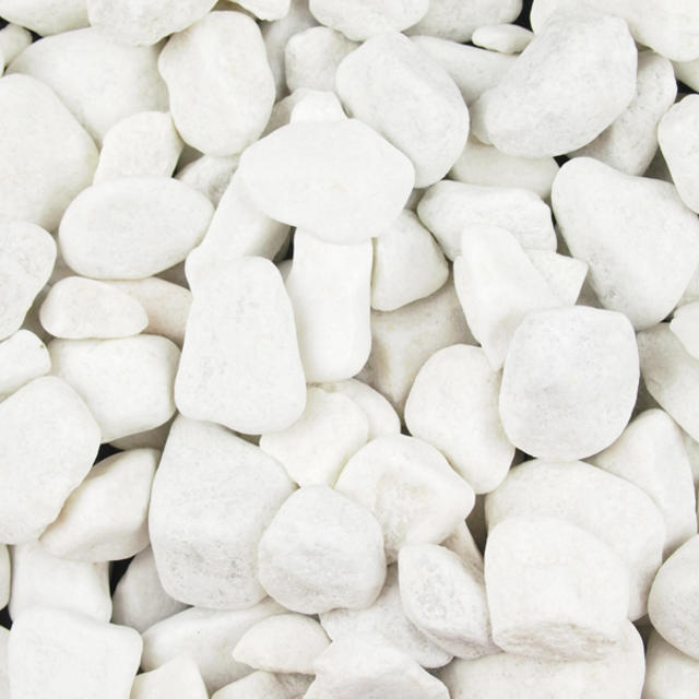 Polar White Spanish Marble Pebbles 20-50mm - 800kg Bulk Bag - Armstrong Cheshire