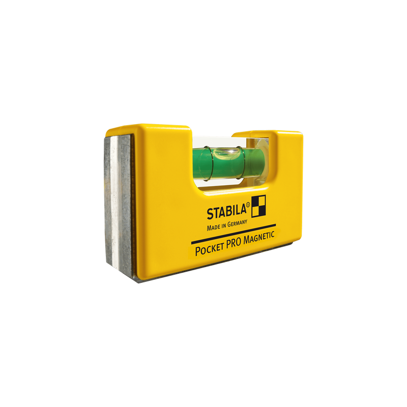 Stabila Magnetic Spirit Level Pocket Pro For Pros With Aluminium Housing V Grooved Surfaces And Rare Earth Magnets